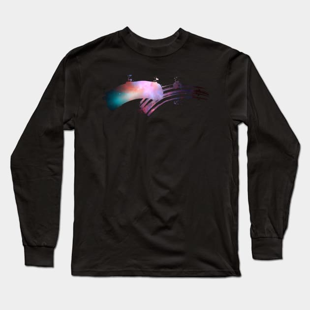 Paint brush stroke galaxy whoosh Long Sleeve T-Shirt by Blacklinesw9